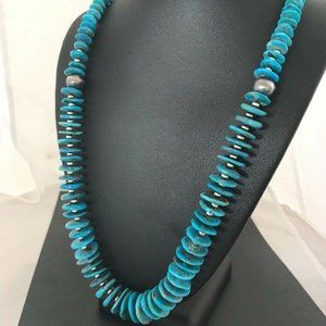 Navajo Sterling Silver Necklace Pendant Length 30